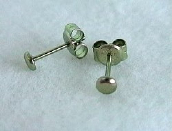 画像1: チタンピアス　ボタン　ベージュ (1)