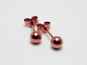 画像1: チタンピアス　球φ5.0　ピンク