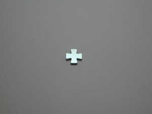 画像1: チタンピアス　十字A　チタンシルバー