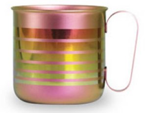画像1: 純チタンデザインマグカップ　ボーダーL（ピンク）