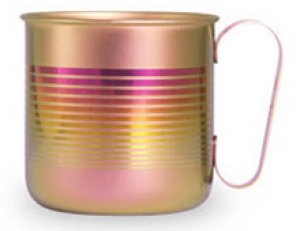 画像1: 純チタンデザインマグカップ　ボーダーS（ピンク）