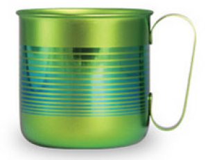 画像1: 純チタンデザインマグカップ　ボーダーS（グリーン）