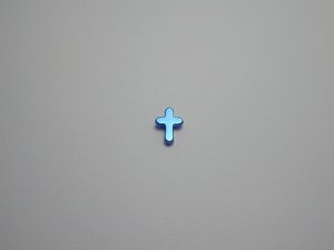 画像1: チタンピアス　クロス　ブルー