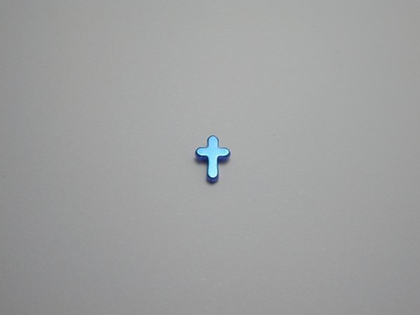 画像1: チタンピアス　クロス　ブルー (1)