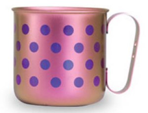 画像1: 純チタンデザインマグカップ　水玉Ｌ（ライトピンク）