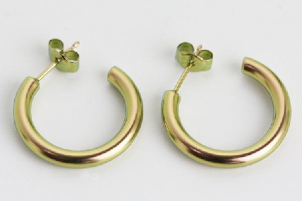 画像1: チタンピアス　Gリング３×２０　ベビーピンク (1)