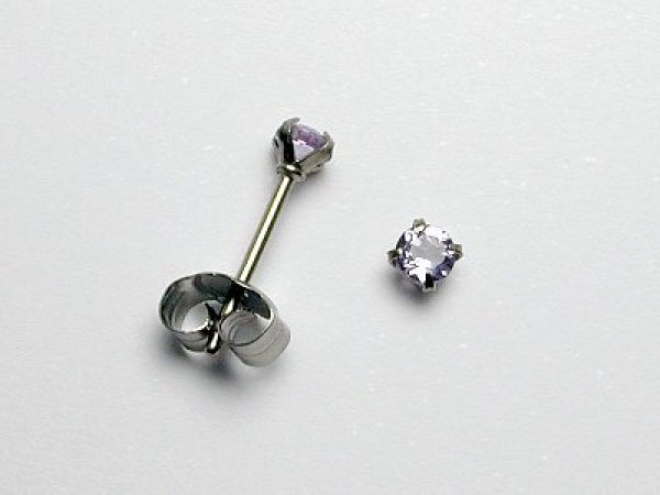 画像1: チタンピアス　アメジストカット　 (1)