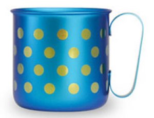画像1: 純チタンデザインマグカップ　水玉Ｌ（ライトブルー）