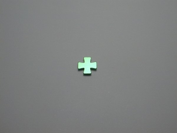 画像1: チタンピアス　十字A　フローラルグリーン (1)