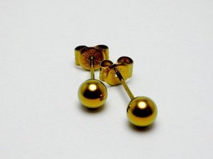 画像1: チタンピアス　球φ5.0　チタンゴールド