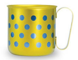 画像1: 純チタンデザインマグカップ　水玉Ｌ（イエロー）