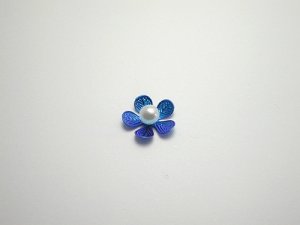 画像1: チタンピアス　ティピア花φ１３　ブルー