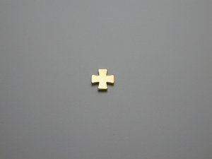 画像1: チタンピアス　十字A　チタンゴールド